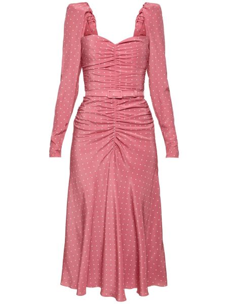 Trykt flekket silke dress Alessandra Rich rosa