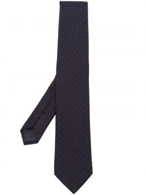 Jedwabny krawat z nadrukiem Giorgio Armani niebieski