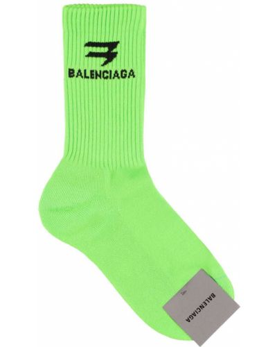 Жакардови чорапи Balenciaga зелено
