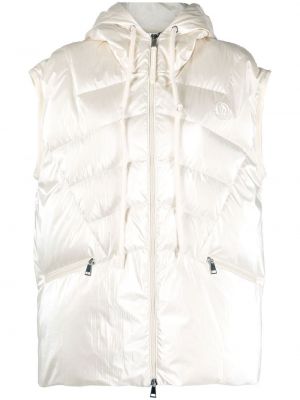 Prešívaná vesta s kapucňou Moncler biela