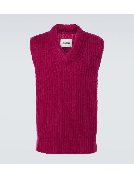 Mohair uld vest Jil Sander bourgogne