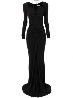 Přiléhavé večerní šaty s dlouhými rukávy Rebecca Vallance - černá