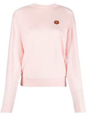 Пуловер на цветя Kenzo розово