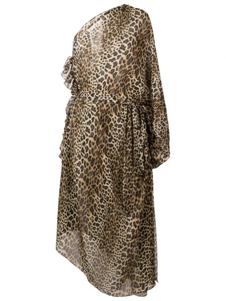 Rochie de mătase cu imagine cu model leopard Olympiah