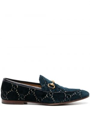 Pantofi loafer de catifea Gucci Pre-owned albastru