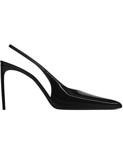 Полуотворени обувки с отворена пета Saint Laurent черно
