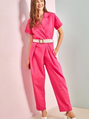Laia lõikega pükskostüüm Bianco Lucci roosa
