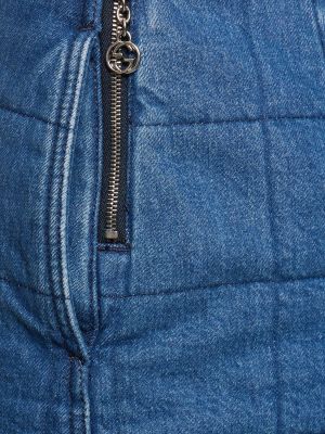 Prešívaná džínsová sukňa Gucci modrá