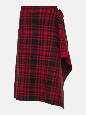 Клетчатая шерстяная юбка Polo Ralph Lauren красная