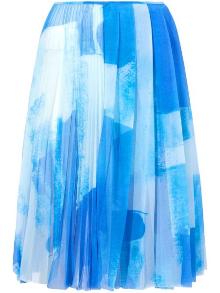 Plisovaná sukňa s potlačou Proenza Schouler modrá