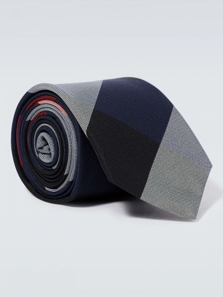 Svilena kravata s karirastim vzorcem Burberry črna