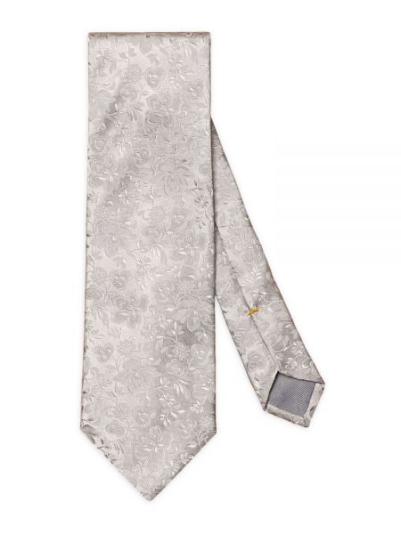 Шелковый галстук в цветочек с принтом Eton серый