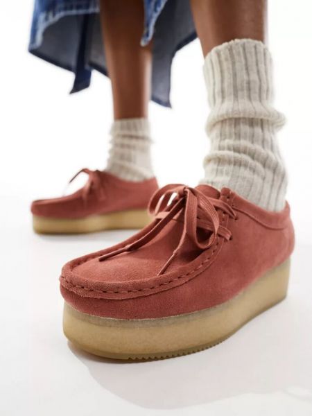 Замшевые туфли Clarks Originals красные