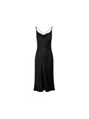 Satynowa sukienka midi asymetryczna Han Kjobenhavn czarna