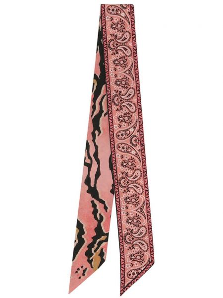Hedvábný šál s potiskem Zimmermann růžový