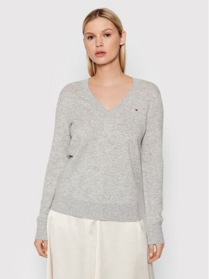 Кашмирен вълнен пуловер Tommy Hilfiger сиво
