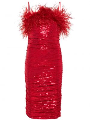 Flitrované midi šaty Nissa červená