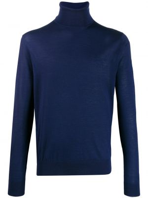 Jersey cuello alto de punto con cuello alto de tela jersey Prada azul