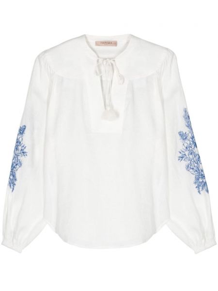 Bluza z vezenjem s cvetličnim vzorcem Twinset