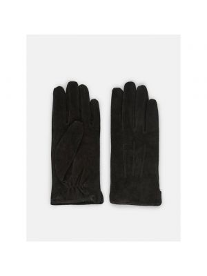 Замшевые перчатки Pieces черные