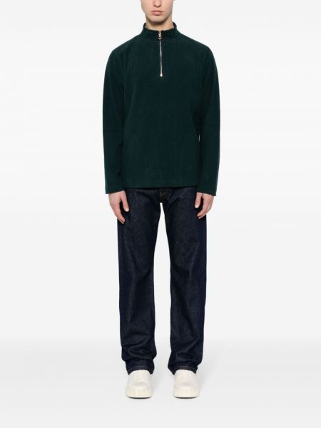 Kokvilnas džemperis ar rāvējslēdzēju Paul Smith zaļš