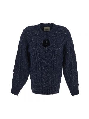 Sweter z okrągłym dekoltem Isabel Marant niebieski