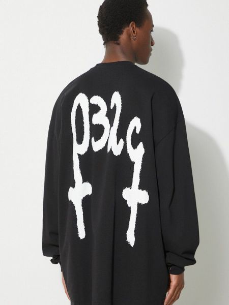Tricou cu mânecă lungă din bumbac oversize 032c negru