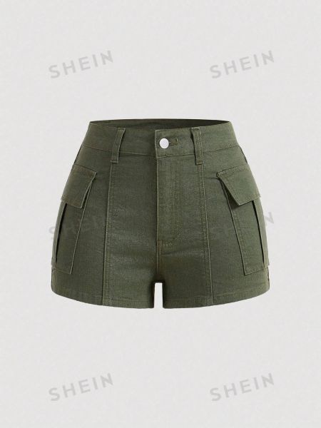 Джинсовые шорты Shein зеленые