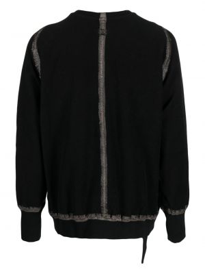 Svītrainas kokvilnas džemperis ar apdruku Isaac Sellam Experience melns