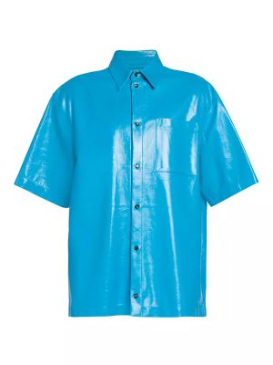 Кожаная рубашка на пуговицах Bottega Veneta