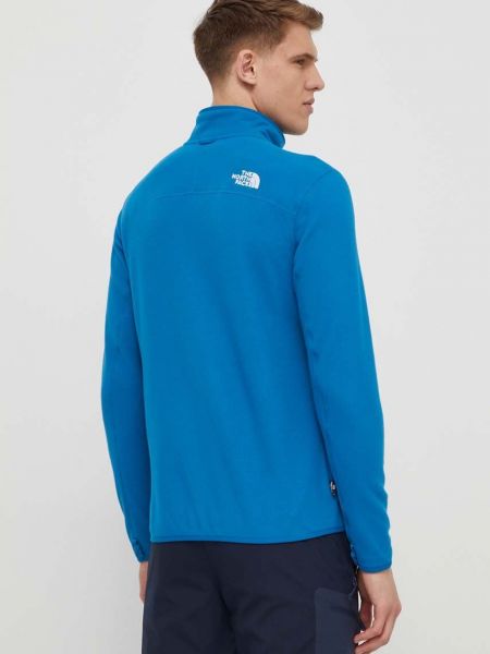 Gyapjú pulóver The North Face kék