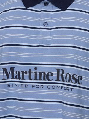 Памучна поло тениска с принт от джърси Martine Rose синьо