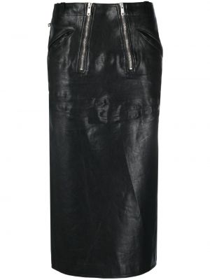 Kožená sukňa Prada - čierna