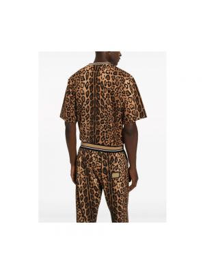 Jersey t-shirt mit print mit leopardenmuster Dolce & Gabbana braun