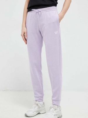 Reebok pantaloni de trening culoarea violet, neted