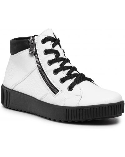 Členkové topánky Rieker biela