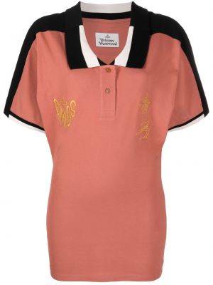 Brodert poloskjorte Vivienne Westwood rosa