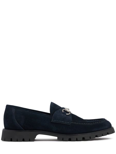 Skinn ruskind loafers Gucci blå