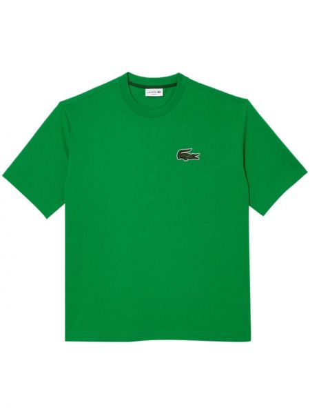 Βαμβακερή μπλούζα Lacoste πράσινο