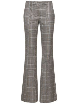 Pantalon en laine large en crêpe Michael Kors Collection gris