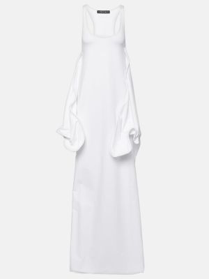 Памучна макси рокля от джърси Y Project бяло