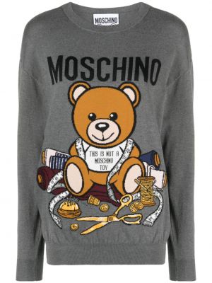 Pull en tricot Moschino gris