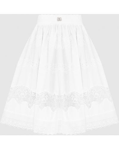 Кружевная юбка миди Dolce&gabbana белая