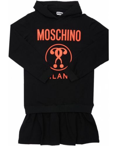 Бавовняне Сукня з капюшоном Moschino, чорне