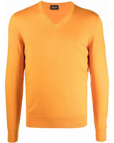 Jersey de punto con escote v de tela jersey Drumohr amarillo