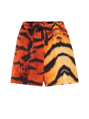 Pantaloni scurți cu imagine cu dungi de tigru Dries Van Noten portocaliu