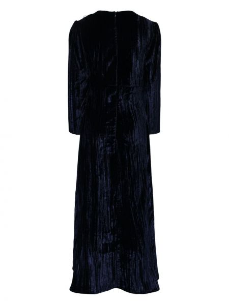 Aksamitna sukienka długa Batsheva niebieska
