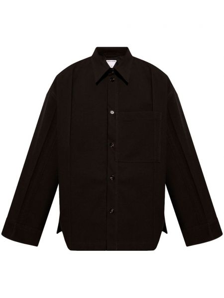 Μάλλινο πουκάμισο Bottega Veneta μαύρο