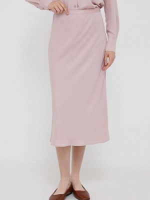 Spódnica midi Calvin Klein różowa