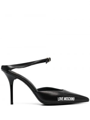 Кожени полуотворени обувки Love Moschino